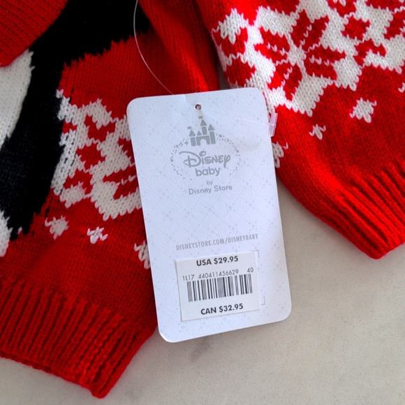 NWT Minnie Mouse 0-3 Months Christmas Sweater - Picture 2 of 4